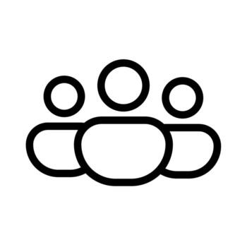 A line icon representing multiple users or a professional Group of people. vector