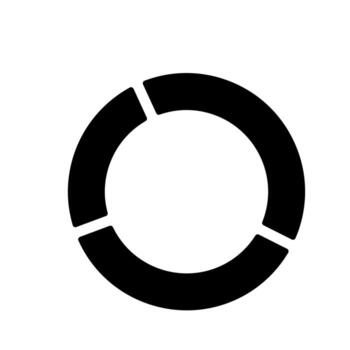 A circular filled graphic of connected Data Ring symbolizing cycles and security. vector