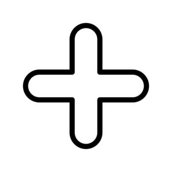 A clear outline plus icon to Add a new item user or function. vector
