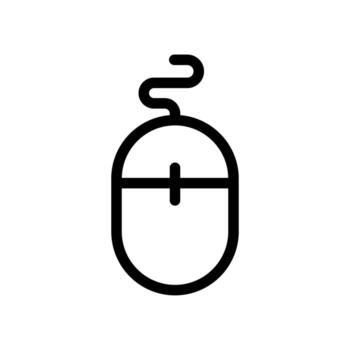 A linear illustration of a computer Mouse for digital navigation and control. vector