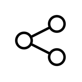 A line icon showing data Share functionality over a digital Network. vector