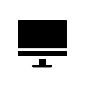 un sencillo sólido icono de un computadora monitor o pantalla mostrando crucial datos. vector