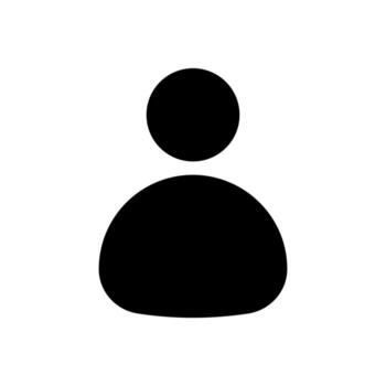A simple solid icon of a single User profile or individual person. vector