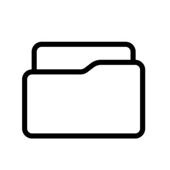 A simple line icon of an Open Folder showing access to organized files. vector