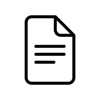 un limpiar línea archivo icono de un documento tal como un reporte contrato o papel. vector