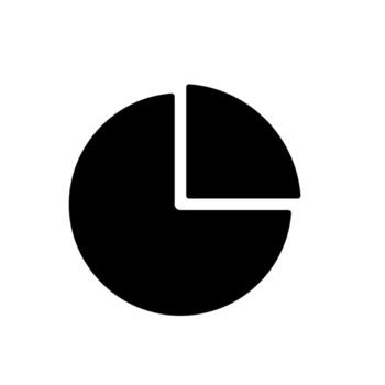A second simple solid version of a pie chart ideal for clear financial reports. vector