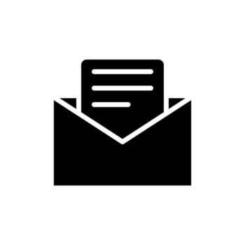 A simple solid icon of an envelope for email or physical Mail correspondence. vector
