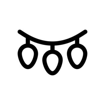 A line-style icon of a string of small decorative lights. vector