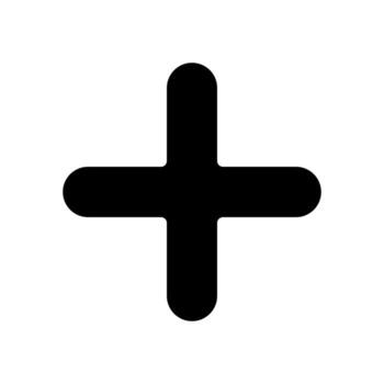 A clear solid plus icon to Add a new item user or function. vector