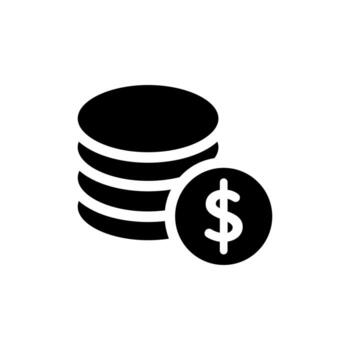 A solid illustration of a vertical Coin Stack representing deep savings or wealth. vector