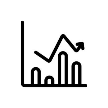 A line graph showing trends and data fluctuations over a time period. vector