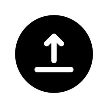 un sencillo lleno icono de un arriba flecha dentro un circulo para un limpiar subir botón. vector