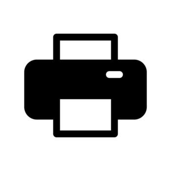 A filled graphic of an office printer or output device. vector