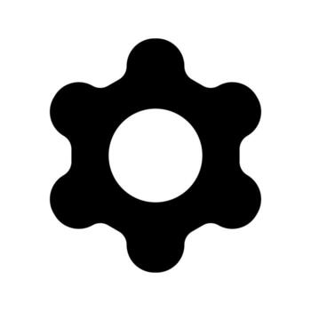 A simple solid icon of a gear or cogwheel, representing general configuration or setting options. vector