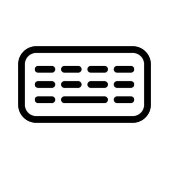 A linear graphic depicting a computer keyboard input device. vector