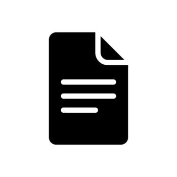 un sólido archivo icono de un completar documento tal como un reporte contrato o papel. vector