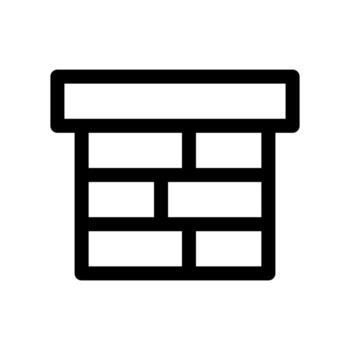 A line style icon of a vertical channel that conveys smoke and gases outside a building. vector