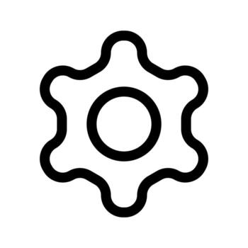 A simple outline icon of a gear or cogwheel, representing general configuration or setting options. vector