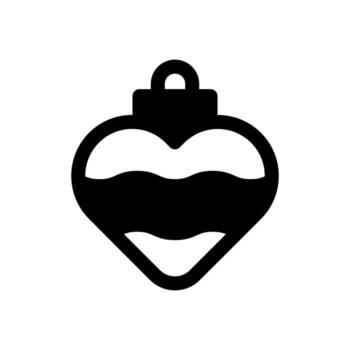 A solid-style icon of string lights forming a heart shape, symbolizing love and connection. vector