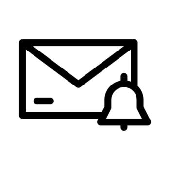 An outline icon of an envelope with a returning arrow, symbolizing a message email reply. vector