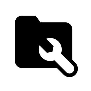 un sólido icono de un carpeta con un llave, simbolizando seguro o bloqueado carpeta llave acceso. vector