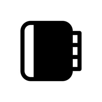 A filled icon of a person's profile with a book, symbolizing a reader, student, or user book library. vector