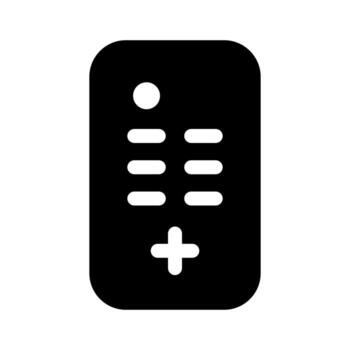 A simple filled icon of a handheld remote control unit. vector