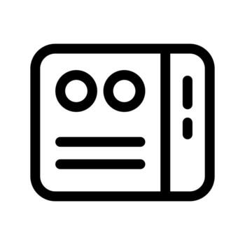 A simple line icon of a computer server unit or data rack. vector