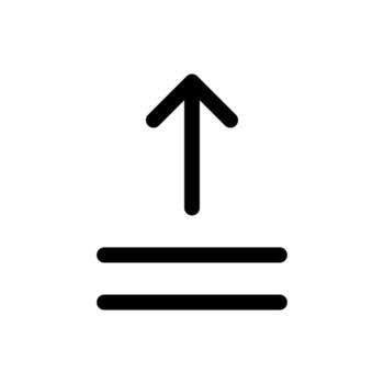 An outline symbol indicating the upload of files or data transfer out of a device. vector