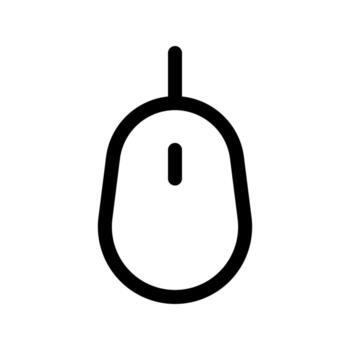A simple line icon of a computer mouse peripheral input device. vector