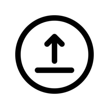 un sencillo línea icono de un arriba flecha dentro un circulo para un limpiar subir botón. vector