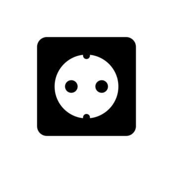 A simple solid icon of an electrical plug for power and connection concepts. vector