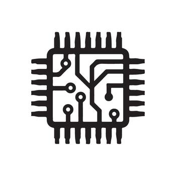 Illustration of a microchip, representing technology vector