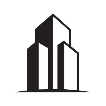 resumen grupo de edificio siluetas con intersectando líneas vector