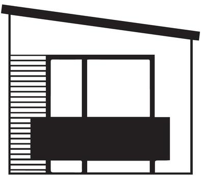 Abstract Skyscraper Silhouette with Angled Top building vector