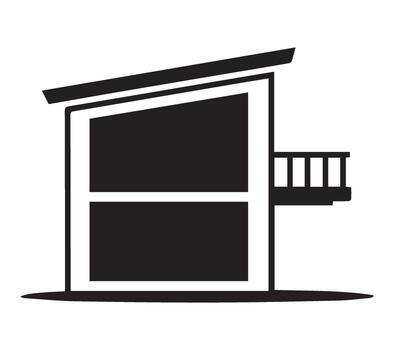 Silhouette of a Large Building with Many Windows architecture vector