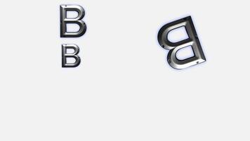 que cae metálico letra si con azul resplandor en blanco antecedentes dinámica 3d alfabeto animación bucle,3d metálico letra si con azul neón resplandor en blanco antecedentes - alfabeto tipografía diseño elemento video
