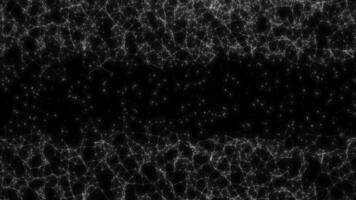 dinámica digital plexo interconectado líneas y reluciente partículas creando un futurista datos fluir canal, resumen digital red con brillante conexiones en oscuro antecedentes video