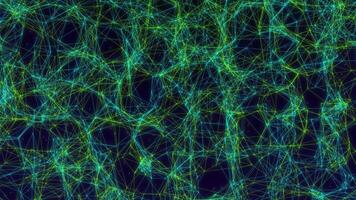 gloeiend plexus abstract digitaal verbindingen in rood en blauw naadloos lus achtergrond, abstract digitaal netwerk met elkaar verbonden blauw en magenta lijnen met gloeiend knooppunten Aan een donker achtergrond video