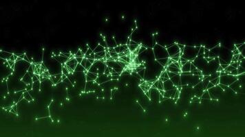 abstrakt Grün Plexus Netzwerk Hintergrund Schleife. futuristisch Digital Verbindung, ai, groß Daten, und Technologie Konzept zum Geschäft, Wissenschaft, und kommunikation.futuristisch Grün Digital Netzwerk Hintergrund. video