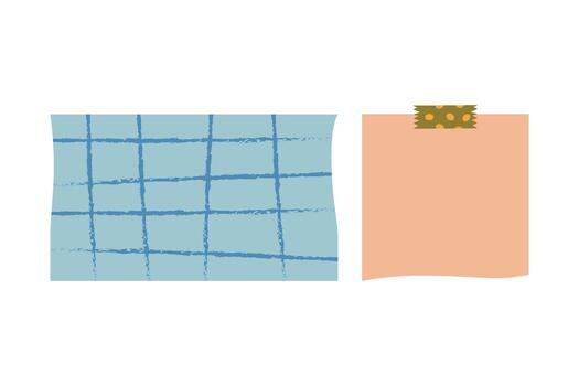 Grid and Sticky Note Illustration. Simple design useful for planners, presentations, and stationery themes. vector