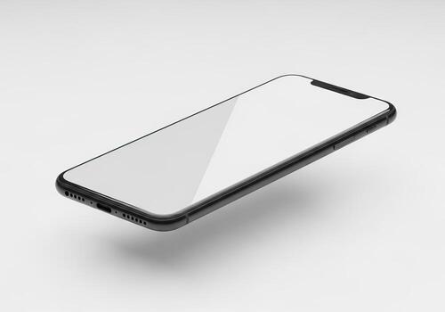 Modern smartphone isolated on white background photo