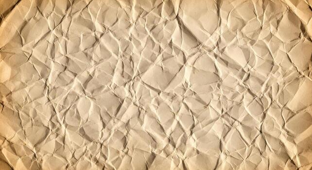 Crinkled old paper texture with warm tones and shadows photo