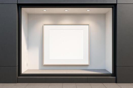 A blank frame is sitting in a window photo