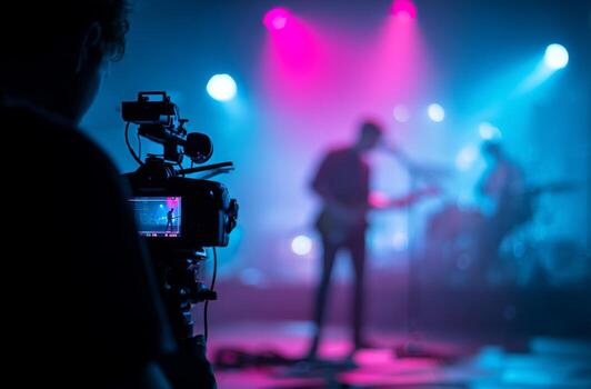 A person is recording a concert with a camera photo