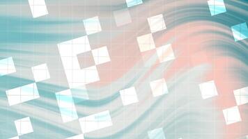 Arctic Sunrise Abstract gradient background animation with grid and rotating squares in teal, peach, and white hues video