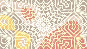 antico fascino animato caleidoscopio modello sfondo con geometrico forme e in evoluzione floreale disegni per creativo progetti video