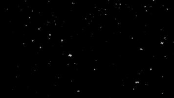 Realistic animated snow falling gently against a black screen, a perfect winter overlay effect background for holiday scenes video