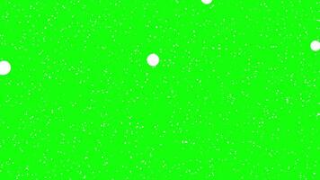 abstrakt animering av vit partiklar och bubblor flytande på en ljus grön skärm, idealisk för krom nyckel sammansättning och effekter video