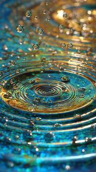 Water surface reflection creating a symphony of concentric circles with a striking pattern photo